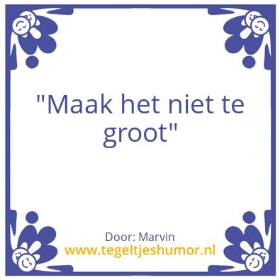 Tegeltje: groot
