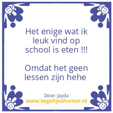 Tegeltje: School