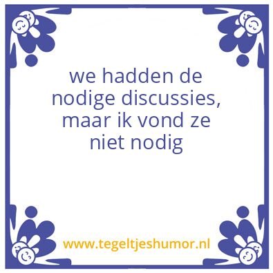 Tegeltje: nodig