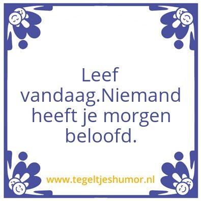 Tegeltje: Leef
