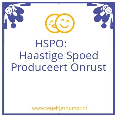 Tegeltje: HSPO