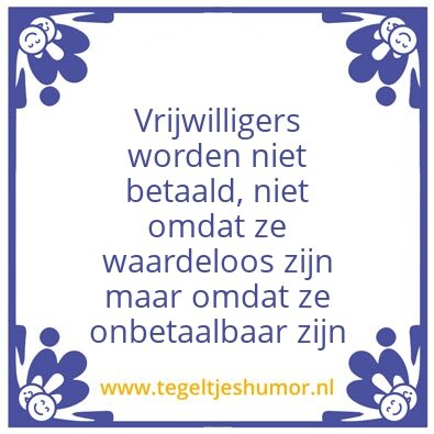 Tegeltje: vrijwilliger