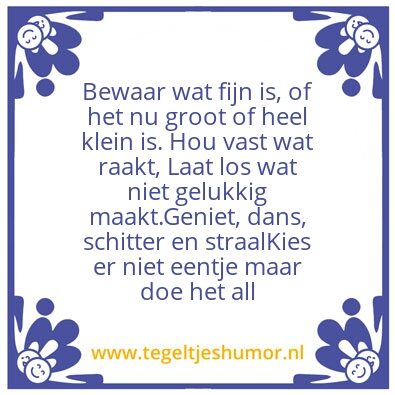 Tegeltje: Bewaar