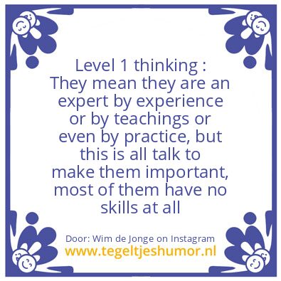 Tegeltje: Level 1 Thinking