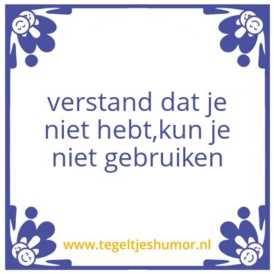 Tegeltje: verstand