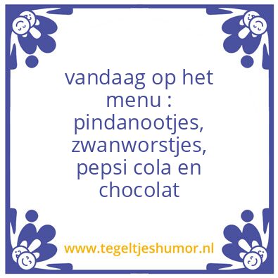Tegeltje: menu