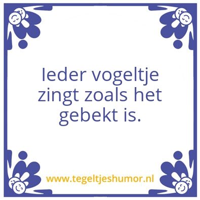 Tegeltje: Vogel