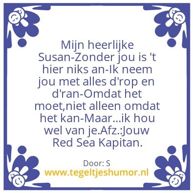 Tegeltje: S