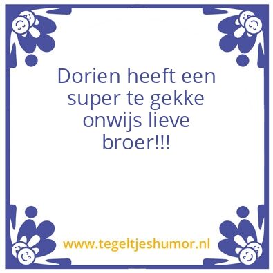 Tegeltje: zus