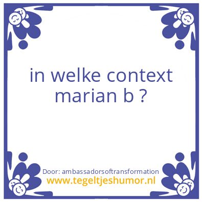 Tegeltje: change