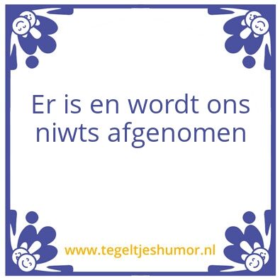 Tegeltje: Teaditioneel