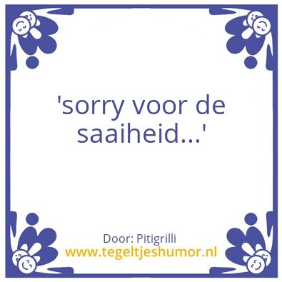 Tegeltje: Sorry