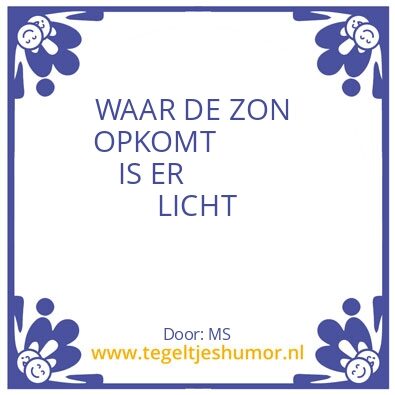 Tegeltje: ZON