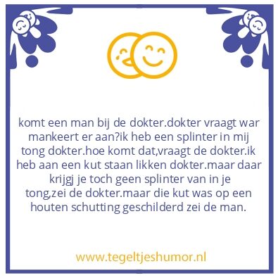 Tegeltje: splinter.