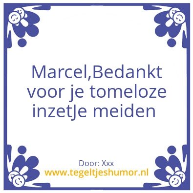 Tegeltje: MARCEL