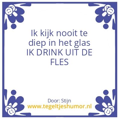 Tegeltje: Fles