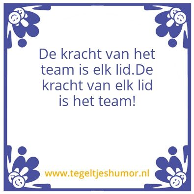 Tegeltje: Teambilding