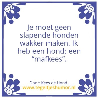 Tegeltje: Mafkees