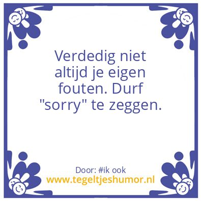 Tegeltje: Sorry