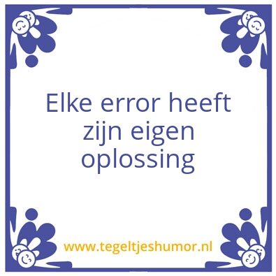 Tegeltje: error