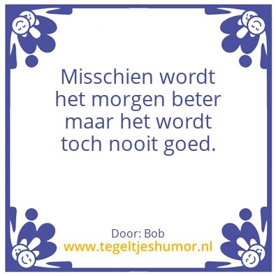 Tegeltje: Morgen