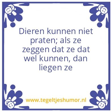 Tegeltje: Dieren