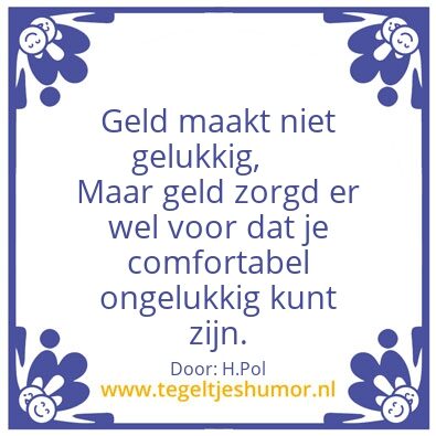 Tegeltje: geld