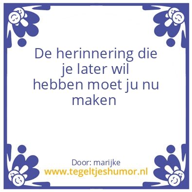 Tegeltje: herinnering