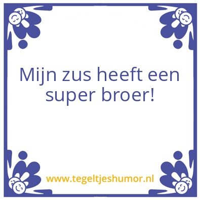 Tegeltje: broer
