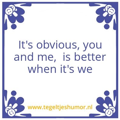 Tegeltje: We