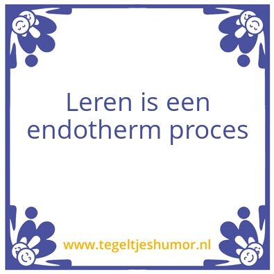 Tegeltje: Leren