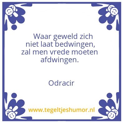 Tegeltje: vrede