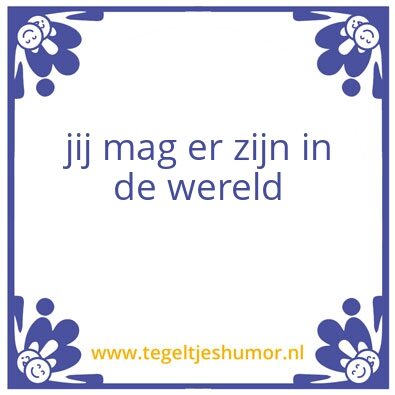Tegeltje: mans