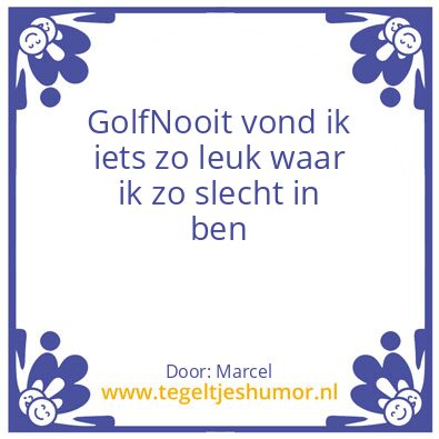 Tegeltje: Golf