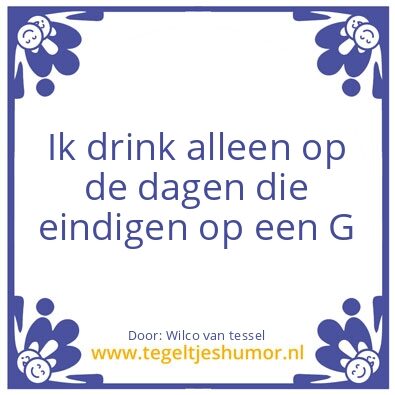 Tegeltje: dorst