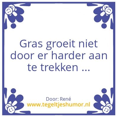 Tegeltje: Gras …