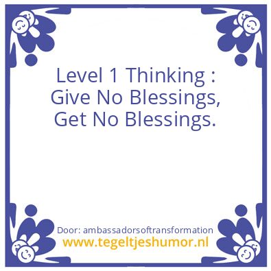 Tegeltje: Level 1 Thinking