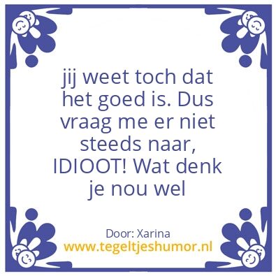 Tegeltje: First