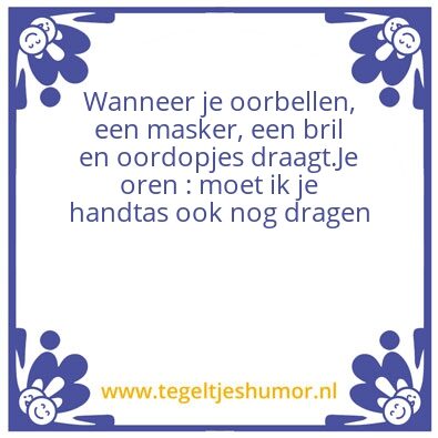 Tegeltje: Oren