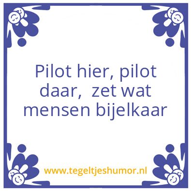 Tegeltje: Pilot