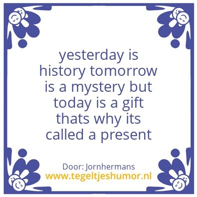 Tegeltje: Present