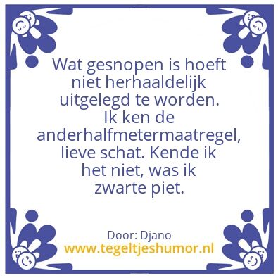 Tegeltje: Gesnopen