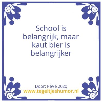 Tegeltje: School