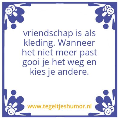 Tegeltje: vriendschap