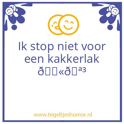 Tegeltje: Stop