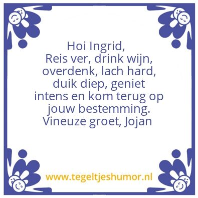Tegeltje: Afscheid
