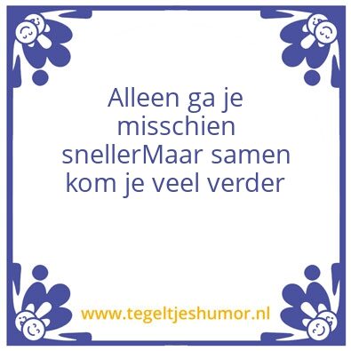 Tegeltje: Samen