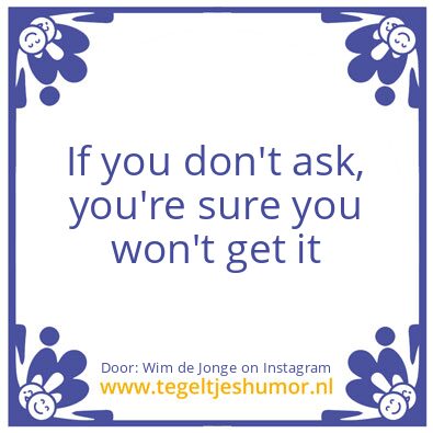 Tegeltje: asking