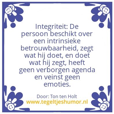 Tegeltje: integriteit
