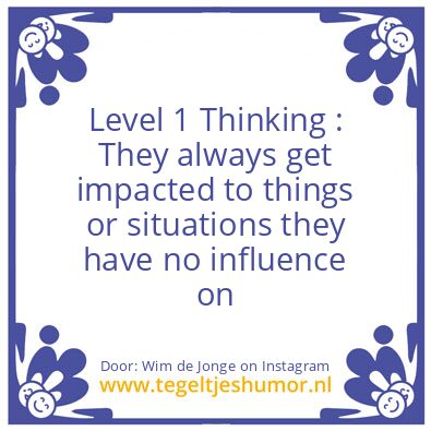 Tegeltje: Level 1 Thinking